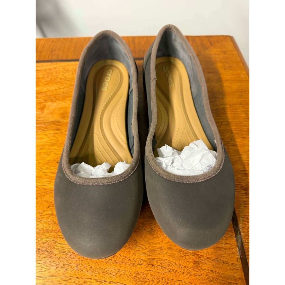 Crocs Womens 9 Brown Sienna Ballet Flats Comfort Slip On 201581